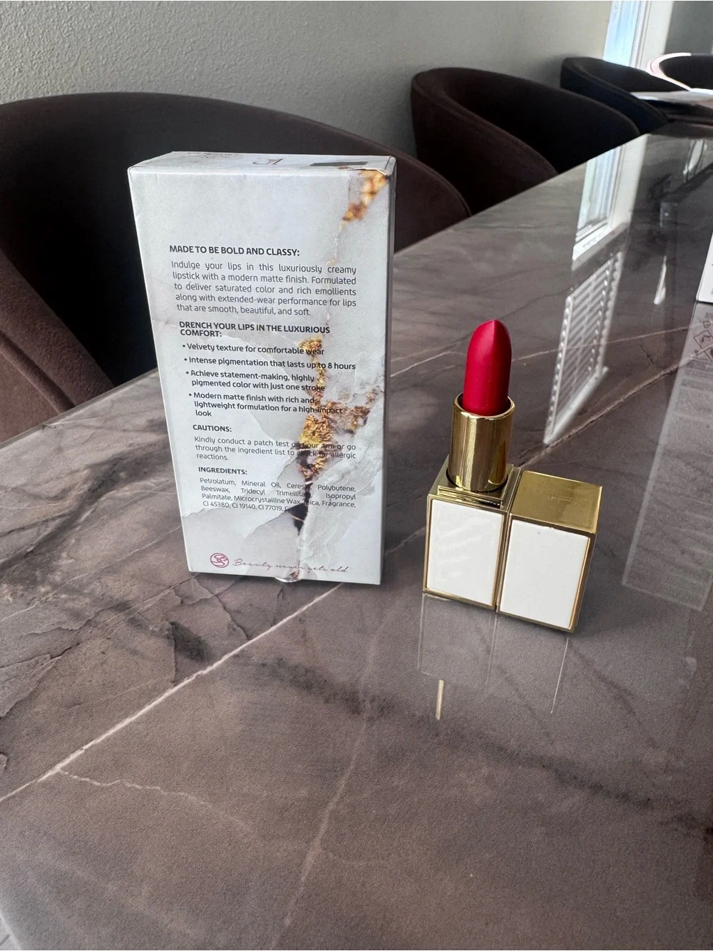 La Prestige Paris Crisp Currant Prestige Dark Red Matte Lipstick MATTE09